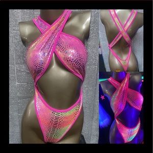 Dancer/rave metallic one piece. Brand new
